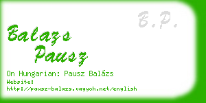 balazs pausz business card
